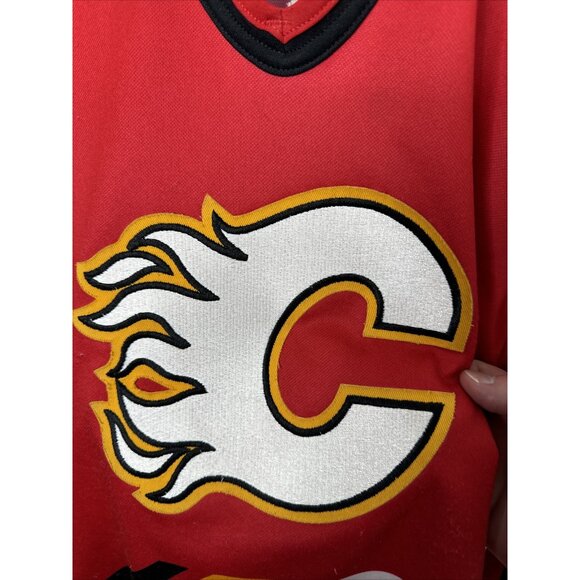 Rare Vintage CCM NHL Calgary Flames Jersey Youth L XL Red - Picture 2 of 8